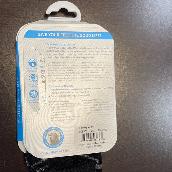 Goodhew Tempest Knee High Merino Socks - in black. - Picture 5 of 7